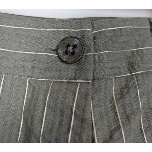 OZAI N KU Striped Wide Leg Bermuda Shorts M Olive Green M - Picture 5 of 14